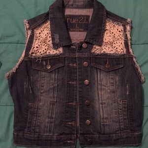 Rue 21 Lace & Denim Vest